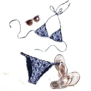 Melissa Odabash Womens Medium Python Brazil Bikini